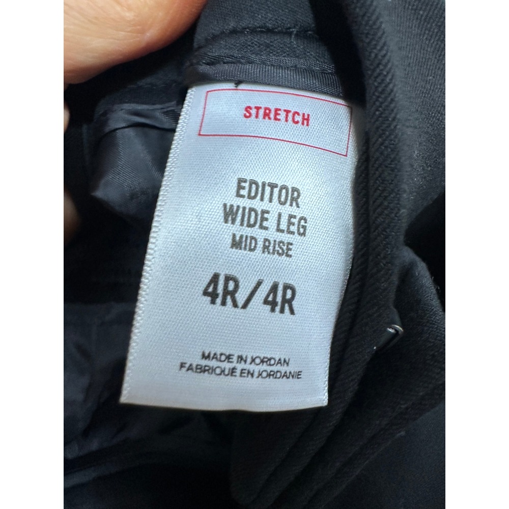 Express Editor Wide Leg Mid Rise Black Stretch Dress Pants Trousers Womens 4R - Picture 7 of 9